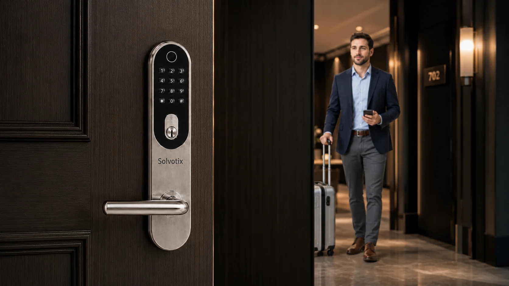 With Solvotix, access to hotels, apartments and buildings can be managed digitally. From the first guest message to check-out, every step remains simple for guests and easy to manage for operators.