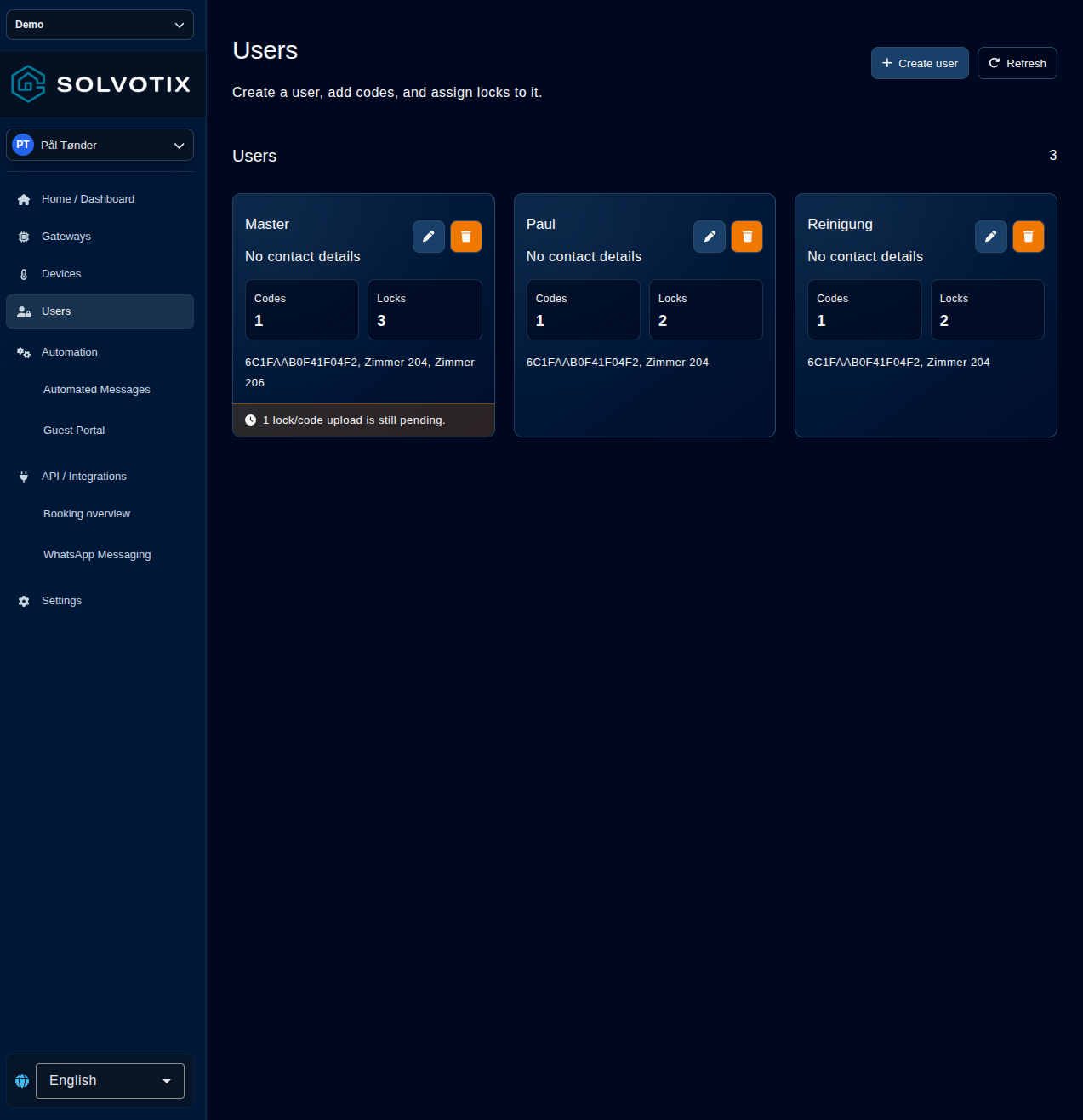 Users and access